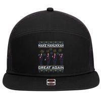 Make Hanukkah Great Again Funny Trump Ugly Chanukah 7 Panel Mesh Trucker Snapback Hat