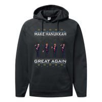 Make Hanukkah Great Again Funny Trump Ugly Chanukah Performance Fleece Hoodie