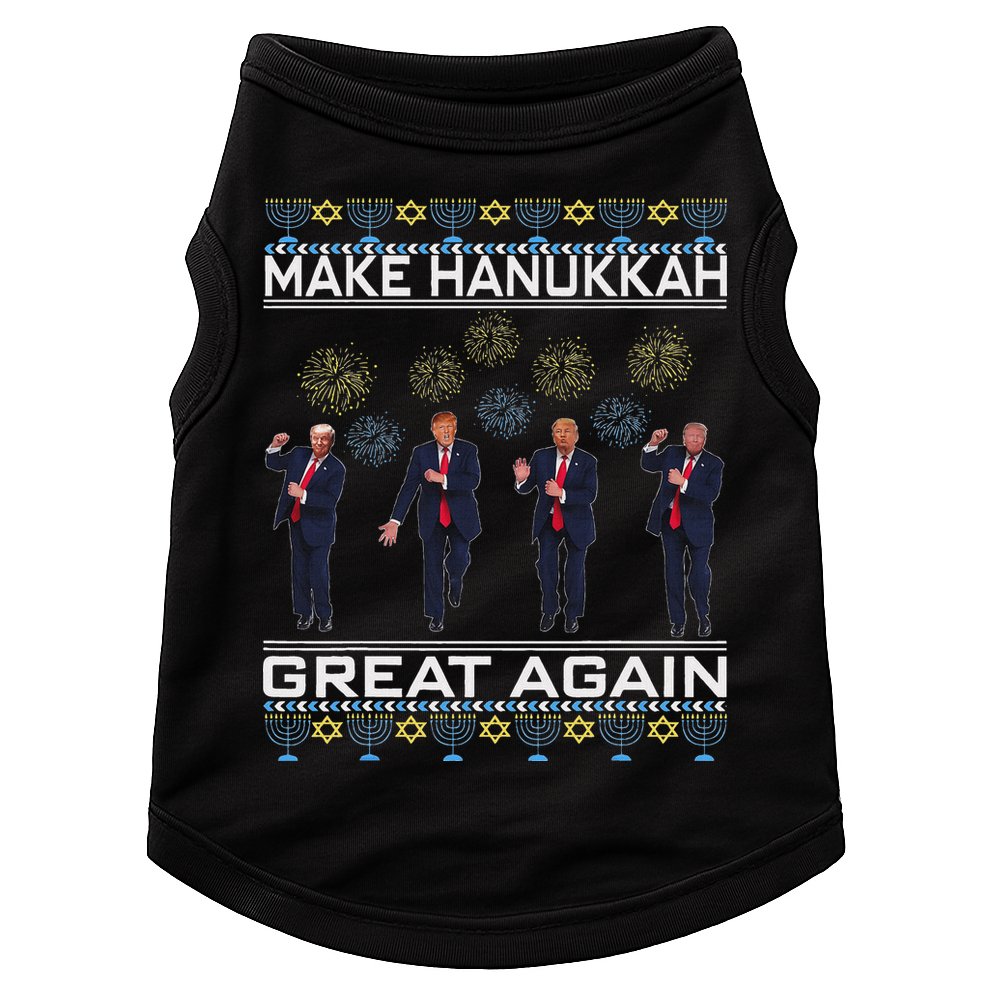 Make Hanukkah Great Again Funny Trump Ugly Chanukah Doggie Tank