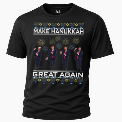 Make Hanukkah Great Again Funny Trump Ugly Chanukah Cooling Performance Crew T-Shirt