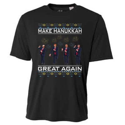 Make Hanukkah Great Again Funny Trump Ugly Chanukah Cooling Performance Crew T-Shirt