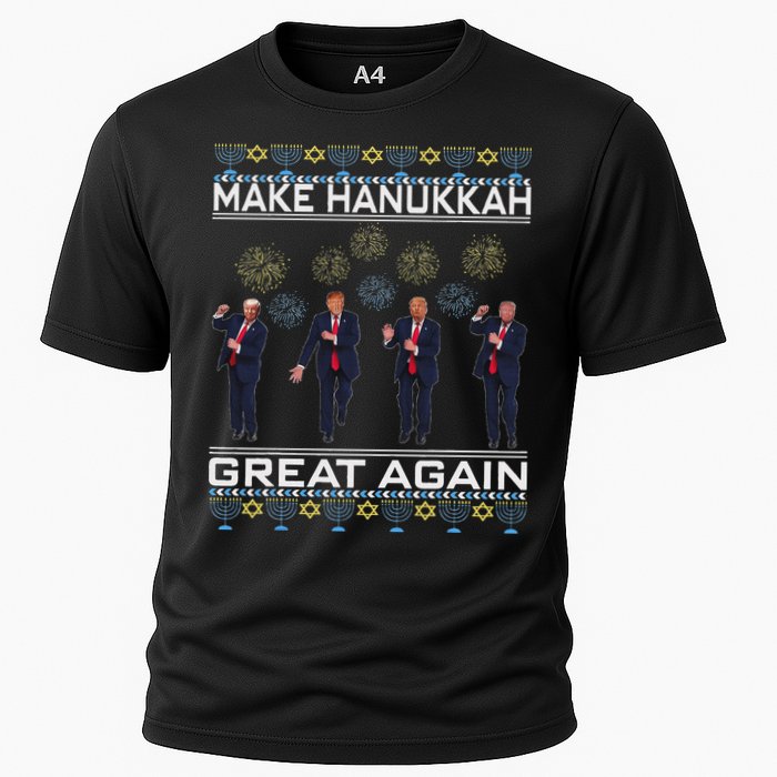 Make Hanukkah Great Again Funny Trump Ugly Chanukah Cooling Performance Crew T-Shirt