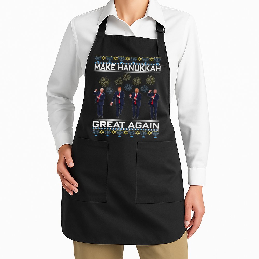 Make Hanukkah Great Again Funny Trump Ugly Chanukah Apron