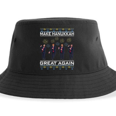 Make Hanukkah Great Again Funny Trump Ugly Chanukah Sustainable Bucket Hat