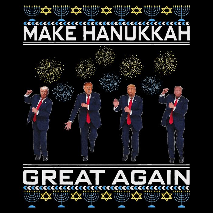 Make Hanukkah Great Again Funny Trump Ugly Chanukah Button