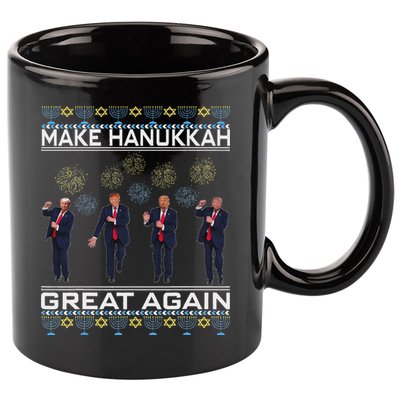 Make Hanukkah Great Again Funny Trump Ugly Chanukah 11oz C Handle Ceramic Mug