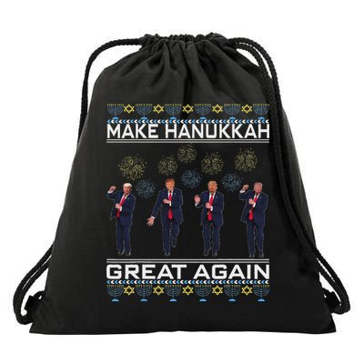 Make Hanukkah Great Again Funny Trump Ugly Chanukah Drawstring Bag