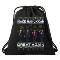 Make Hanukkah Great Again Funny Trump Ugly Chanukah Drawstring Bag