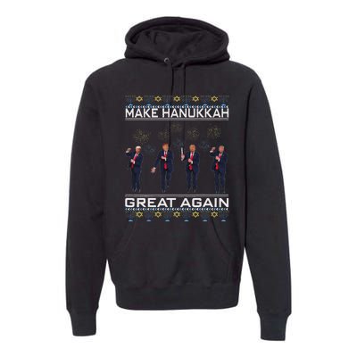 Make Hanukkah Great Again Funny Trump Ugly Chanukah Premium Hoodie