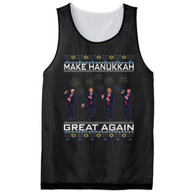 Make Hanukkah Great Again Funny Trump Ugly Chanukah Mesh Reversible Basketball Jersey Tank