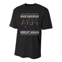 Make Hanukkah Great Again Funny Trump Ugly Chanukah Youth Performance Sprint T-Shirt