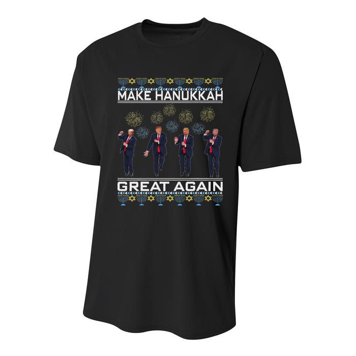 Make Hanukkah Great Again Funny Trump Ugly Chanukah Youth Performance Sprint T-Shirt