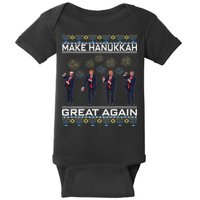 Make Hanukkah Great Again Funny Trump Ugly Chanukah Baby Bodysuit