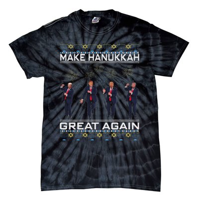 Make Hanukkah Great Again Funny Trump Ugly Chanukah Tie-Dye T-Shirt