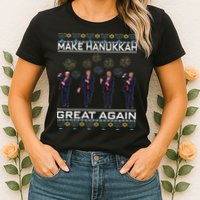 Make Hanukkah Great Again Funny Trump Ugly Chanukah Womens T-Shirt