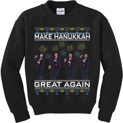 Make Hanukkah Great Again Funny Trump Ugly Chanukah Kids Sweatshirt