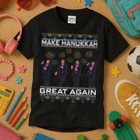 Make Hanukkah Great Again Funny Trump Ugly Chanukah Kids T-Shirt