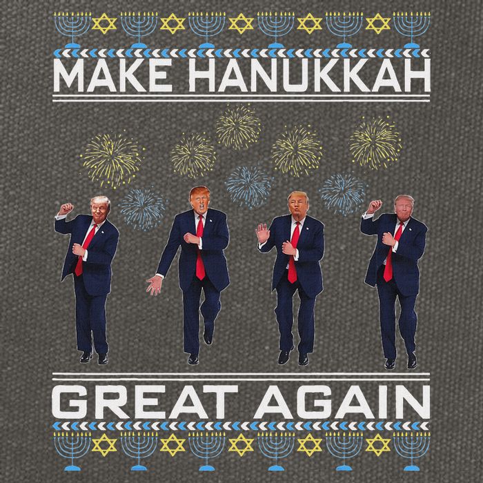 Make Hanukkah Great Again Funny Trump Ugly Chanukah Cotton Canvas Backpack