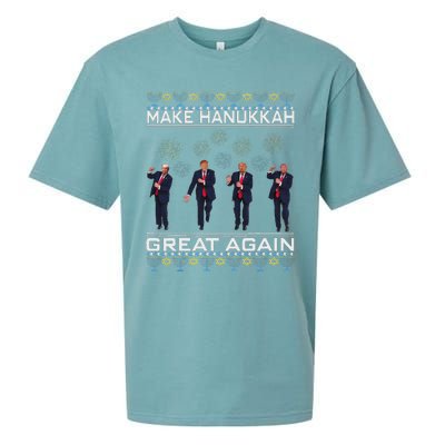 Make Hanukkah Great Again Funny Trump Ugly Chanukah Sueded Cloud Jersey T-Shirt