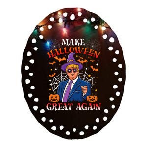 Make Halloween Great Again Funny Trump 2024 Halloween Ceramic Oval Ornament