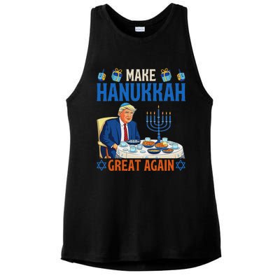 Make Hanukkah Great Again Funny Donald Trump Dinner Jewish Ladies PosiCharge Tri-Blend Wicking Tank