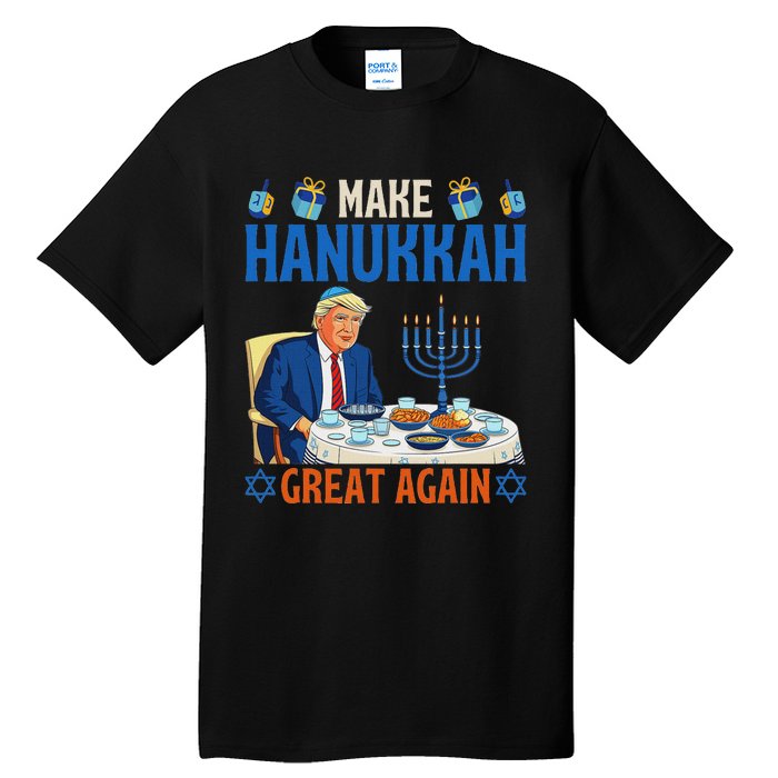 Make Hanukkah Great Again Funny Donald Trump Dinner Jewish Tall T-Shirt