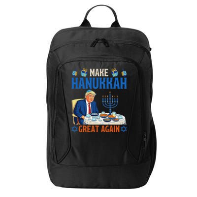 Make Hanukkah Great Again Funny Donald Trump Dinner Jewish City Backpack