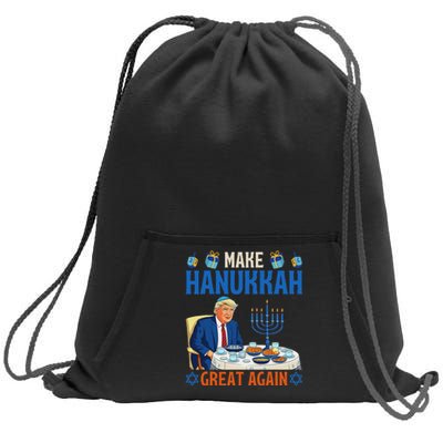 Make Hanukkah Great Again Funny Donald Trump Dinner Jewish Sweatshirt Cinch Pack Bag