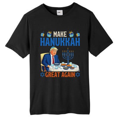 Make Hanukkah Great Again Funny Donald Trump Dinner Jewish Tall Fusion ChromaSoft Performance T-Shirt