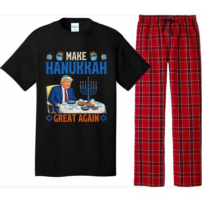 Make Hanukkah Great Again Funny Donald Trump Dinner Jewish Pajama Set