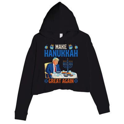 Make Hanukkah Great Again Funny Donald Trump Dinner Jewish Crop Fleece Hoodie