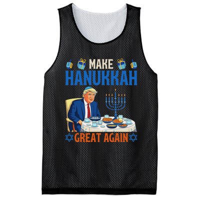 Make Hanukkah Great Again Funny Donald Trump Dinner Jewish Mesh Reversible Basketball Jersey Tank