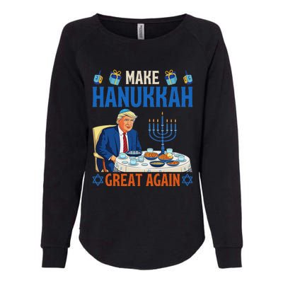 Make Hanukkah Great Again Funny Donald Trump Dinner Jewish Womens California Wash Sweatshirt