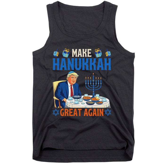 Make Hanukkah Great Again Funny Donald Trump Dinner Jewish Tank Top