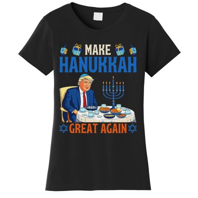 Make Hanukkah Great Again Funny Donald Trump Dinner Jewish Women's T-Shirt