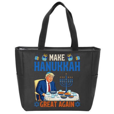 Make Hanukkah Great Again Funny Donald Trump Dinner Jewish Zip Tote Bag