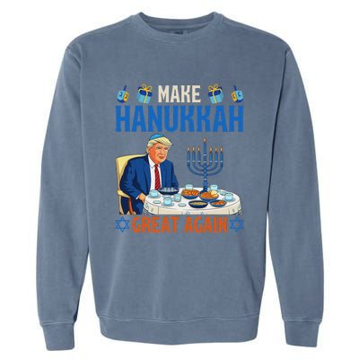 Make Hanukkah Great Again Funny Donald Trump Dinner Jewish Garment-Dyed Sweatshirt