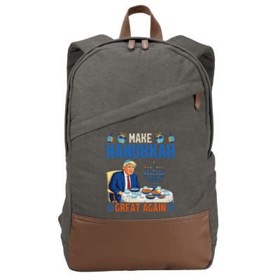 Make Hanukkah Great Again Funny Donald Trump Dinner Jewish Cotton Canvas Backpack