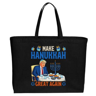 Make Hanukkah Great Again Funny Donald Trump Dinner Jewish Cotton Canvas Jumbo Tote