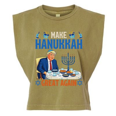 Make Hanukkah Great Again Funny Donald Trump Dinner Jewish Garment-Dyed Women's Muscle Tee