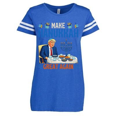 Make Hanukkah Great Again Funny Donald Trump Dinner Jewish Enza Ladies Jersey Football T-Shirt