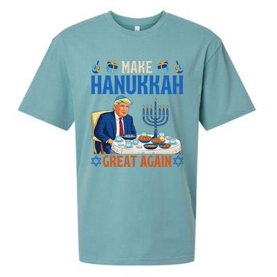 Make Hanukkah Great Again Funny Donald Trump Dinner Jewish Sueded Cloud Jersey T-Shirt