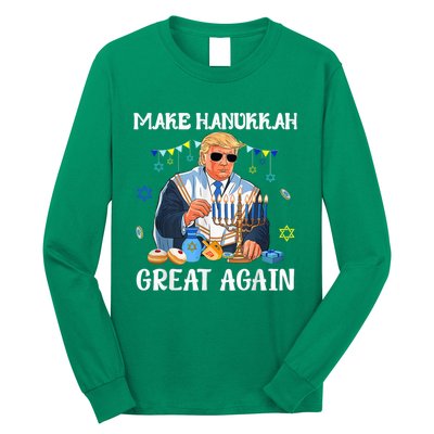 Make Hanukkah Great Again Trump Jewish Ugly Chanukah Long Sleeve Shirt