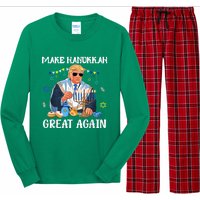 Make Hanukkah Great Again Trump Jewish Ugly Chanukah Long Sleeve Pajama Set