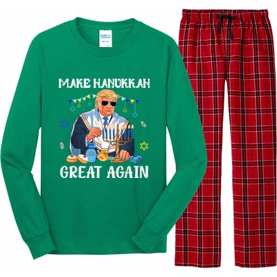 Make Hanukkah Great Again Trump Jewish Ugly Chanukah Long Sleeve Pajama Set