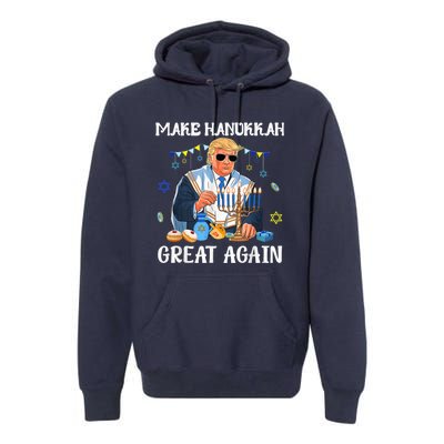 Make Hanukkah Great Again Trump Jewish Ugly Chanukah Premium Hoodie