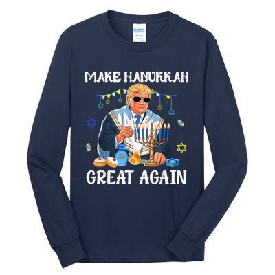 Make Hanukkah Great Again Trump Jewish Ugly Chanukah Tall Long Sleeve T-Shirt