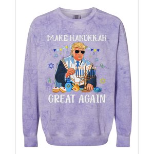 Make Hanukkah Great Again Trump Jewish Ugly Chanukah Sweater Colorblast Crewneck Sweatshirt