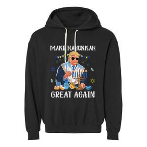 Make Hanukkah Great Again Trump Jewish Ugly Chanukah Sweater Garment-Dyed Fleece Hoodie