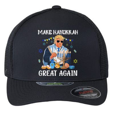 Make Hanukkah Great Again Trump Jewish Ugly Chanukah Sweater Flexfit Unipanel Trucker Cap